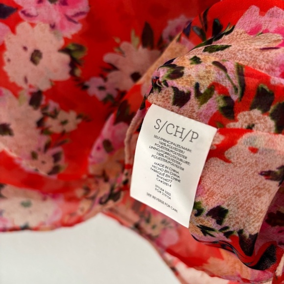 CAbi Women's Size Small Multicolor Floral Cold Shoulder Lush Top - Picture 2 of 5